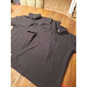 2 Medium Wonder Nation Black Short Sleeve Collared  Polo Shirt School Work